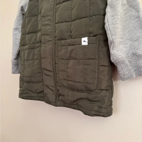 Tommy Bahama Kids Boys Quilted Jacket with Sleeves Size 2T Olive Green and Grey - Picture 6 of 10